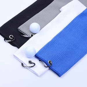 Custom Logo Pickleball Towel Golf Towel with Hook Brush Microfiber Waffle Weave Golf Towels