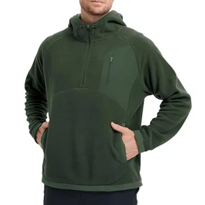 Custom Logo Plain Fleece Jacket 1/4 Quarter Zip Collar Golf Hoodie Pullover Plus Size Men’s Sweatshirt
