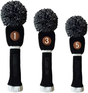 Custom Logo Portable Durable Knitted Golf Head Cover for Long Neck Wood Hybrid Knit Driver Club