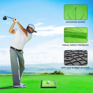 Custom Logo Portable Golf Swing Trainer Mat Detection Feature for Indoor Outdoor Practice Hitting Training Aids