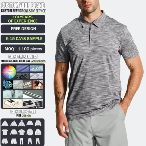 Custom Logo Print Embroidery Summer Polo T shirt Stretch Short Sleeve Slim Fit Golf Shirt for Men