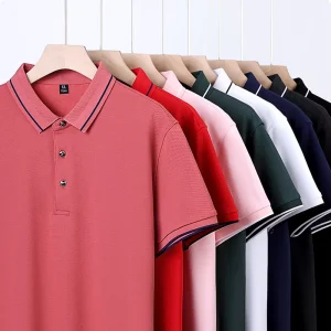 Custom Logo Printed Pattern Fashion Cotton Golf Blank Solid Color Short sleeved Golf Shirt