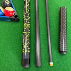 Custom Logo Snooker Carbon Fiber 2 Piece Pool Cue Shafts with Stainless Steel Joint Light Weight Durable Black Technology