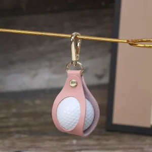 Custom Logo Spot Waist Hanging Waterproof Leather Golf Ball Bag Single Small 11x5cm Outdoor
