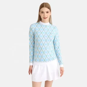 Custom Logo Sublimation Print Sports Wear Outdoor Golf Tennis UPF50 Women’s Long Sleeve T Shirts Golf Apparel Set