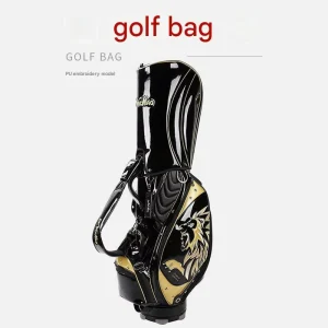 Custom Logo Three Colors Lightweight Waterproof PU Zipper Scratch resistant Leather Golf Bag Golf Club Set Bag Travel Bag