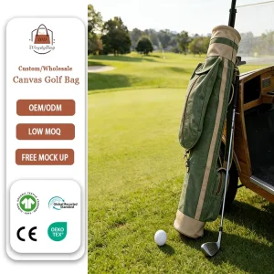 Custom Logo Vintage Heavy duty Canvas Golf Bag Weekend Carry Lightweight Durable Racket Bag Classic Style Character Sports Bag