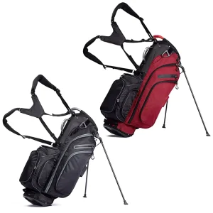 Custom Logo Waterproof PU Canvas Golf Club Stand Bag with Leather Vessel Cart Compatible Golf Bag