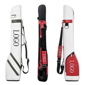 Custom Logo Waterproof PU Leather Park Golf Bag Accessory Pocket Padded Shoulder Strap E commerce Retail Course Rental