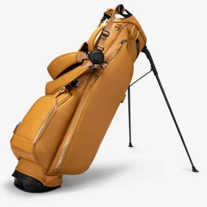 Custom Logo Waterproof Yellow PU Leather Golf Stand Bag