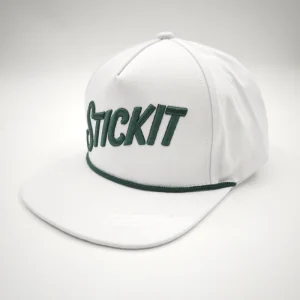Custom Logo White 5 Panel Rope Hat Vintage 3D Embroidery Flat Brim Snapback Cap Golf Rope Hats for Men