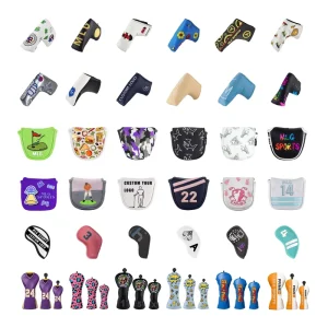 Custom Long Lasting Durable Golf Headcover Set Pu Leather Personalized Pattern Golf Putter Iron Wood Head Cover