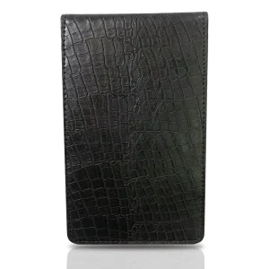 Custom Lucky Clover Logo Black Blue Brown Water Resist PU Leather Yardage Book Cover Golf Scorecard Holder