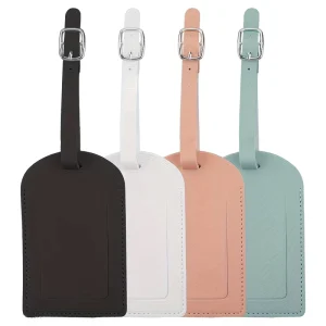 Custom Luggage Tag Faux Leather Suitcase Travel Bag Label with Protection for Suitcases TSA Approved Business Trip