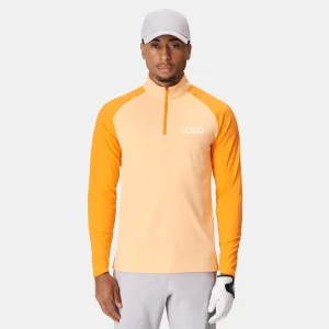 Custom Luxury Spandex Polyester 1/4 Zip Pullover Sports Smooth Golf Apparel Quarter Zip Pullover for Men