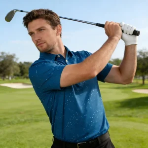 Custom Men Golf Polo Short Sleeve Quick Dry Moisture Wicking UV Resistant Casual Sports Golf Apparel