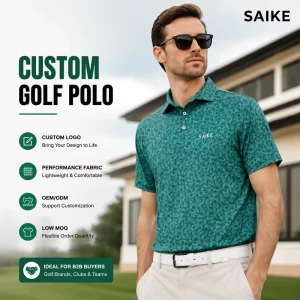 Custom Men’s Golf Polo Shirt Dry Fit Polyester Short Sleeve Logo Design Performance Golf Apparel OEM Supplier