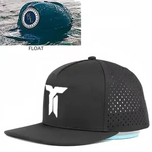 Custom Mens Laser Cut Hole Sweat Waterproof Puff TPU 3D Raised Print 5 Panel Golf Snapback Caps Hats for Men