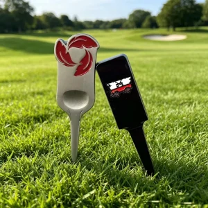 Custom Metal Golf Divot Fork Zinc Alloy Irregular Shapes Soft Enamel Golf Divot Tool for Golf Club Custom Gift