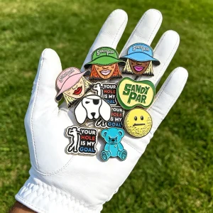 Custom Metal Golf hat With Magnetic Ball Marker and Enamel Badge With bag Clip and Club Logo