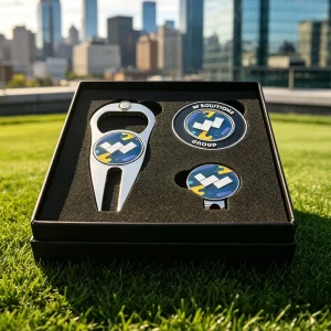 Custom Metal Modern Luxury New Products Traditional Red Metal Golf Hat Clips Gift Set Box