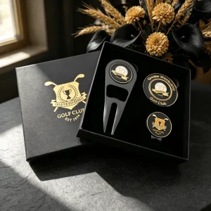 Custom Metal Modern Luxury Traditional Red Steel Hard Enamel Ball Markers Set Box
