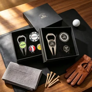 Custom Metal Personalized Portable Butterfly Knife Retractable Golf Single Spike Retranctable Divot Tool Custom Golf Hat Set