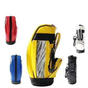 Custom Mini Golf Bag PU Leather Gift Golf Ball Bag Golf Tee Bag