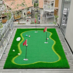 Custom Mini Golf Putting Green Mat Artificial Grass Rubber Indoor Outdoor Training Aid Customizable Size Custom Logo Option