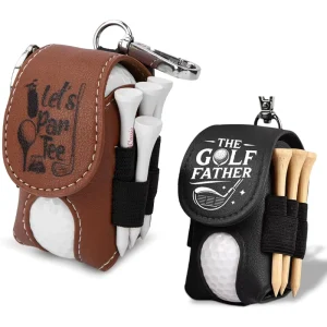 Custom Mini PU Eco Friendly Golfer Accessories Golf Practice Balls Mesh Pouch Case Tees Holder Bags Gifts for Men Premium Clip