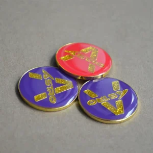 Custom Miniature Enamel Glitter Golf Ball Markers Figure Design Magnetic Golf Products