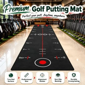 Custom Multi Hole Challenge Golf Putting Green Mat True Roll Surface Non Slip Indoor Golf Putting Mat Trainer Carpet