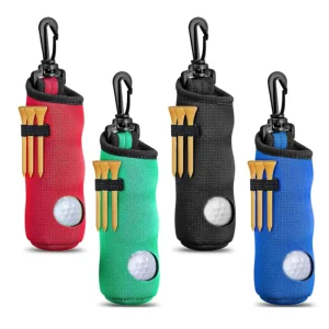 Custom Neoprene Golf Bag with Hook 3 Golf Ball Tee Holder Carrier Pouch Durable Portable with Waterproof Feature Logo Printing