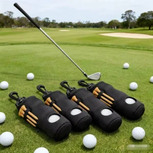 Custom Neoprene Golf Ball Carrier Waist Pack Stores Three Balls Outdoor Portable Hook Design Golf Accessory