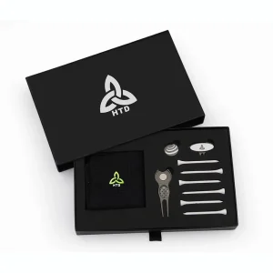 Custom New Metal Golf Divot Tool Pitch Fork Golf Towel Ball Marker Hat Clip Golf Tee for Men’s Business Gift Set