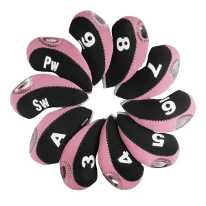 Custom Number Print Golf Iron Club Head Covers with Transparent Window Right Hand for All the Same Size