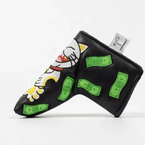 Custom OEM Golf Wood Driver Headcover Knitted Genuine Leather Embossed Logo for Fairway Hybrid Club Head Cover