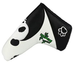 Custom OEM ODM PU Leather Putter Cover Embroidery Pattern Portable Golf Club Headcover
