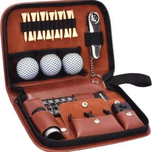 Custom Outdoor Golf Accessories Storage Bag Zipper Closure Luxury Fashionable Modern Simple Design Portable PU Leather