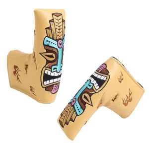 Custom PU Leather Blade Putter Headcover with Magnetic Closure, Embroidery Logo, and Soft Lining