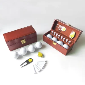 Custom PU Leather Golf Ball Accessories Gift Set Box Case