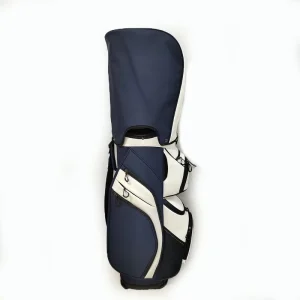 Custom PU Leather Golf Cart Bag with 14-Way Divider, Handles, Rain Cover, and Embroidered Logo