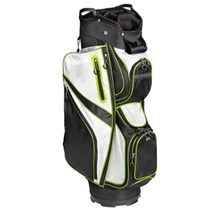 Custom PU Leather Golf Cart Bag with 14-Way Divider, Handles, Rain Cover, and Embroidered Logo