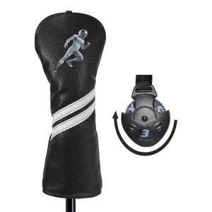 Custom PU Leather Golf Club Headcover Set for Driver, Hybrid and Putter, Embroidery