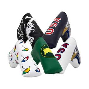 Custom PU Leather Golf Head Covers Putter Magnetic Embroidery Logo Golf Blade Putter Headcover