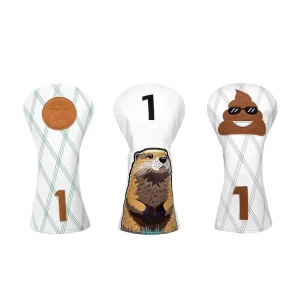 Custom PU Leather Golf Head Covers with Elastic Band Closure and Waterproof Protection