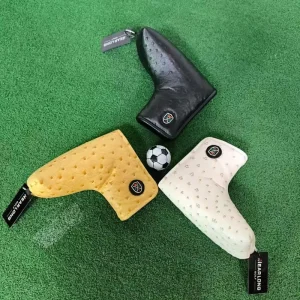 Custom PU Leather Golf Putter Blade Headcover with PVC Patch Logo Durable OEM Design