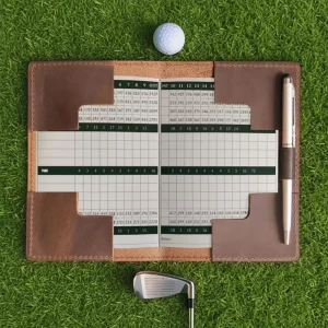 Custom PU Leather Golf Scorecard Holder Golf Yardage Book Cover Golf Accessories Monogram Gift for Golfer