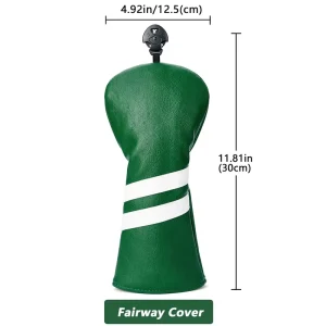 Custom PU Leather Waterproof Golf Driver and Fairway Wood Headcover with Plush Lining for 460cc Clubs