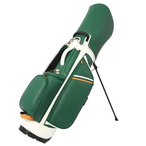 Custom PU Leather Waterproof Lightweight Durable 5 Way Top Dividers Dual Straps with Multiple Pockets Golf Stand Bag